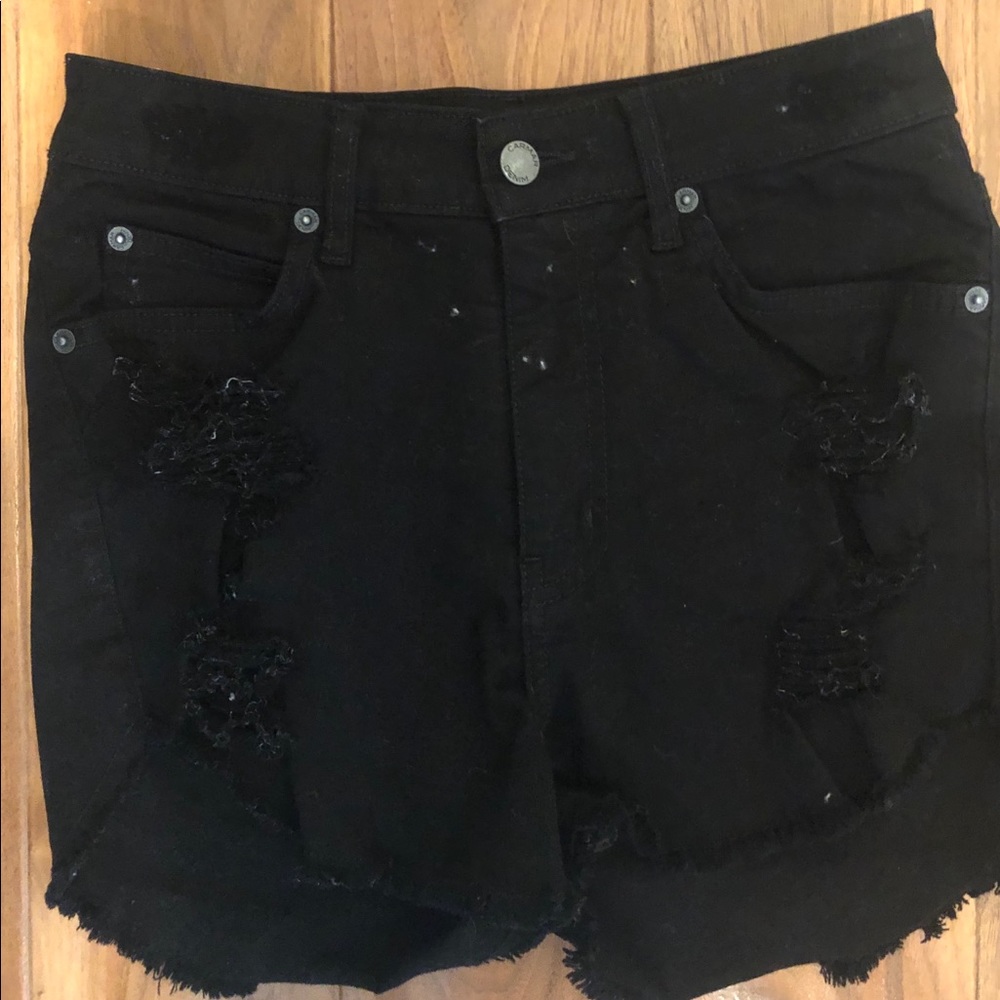 Black LF/ carmar ripped high waisted denim shorts